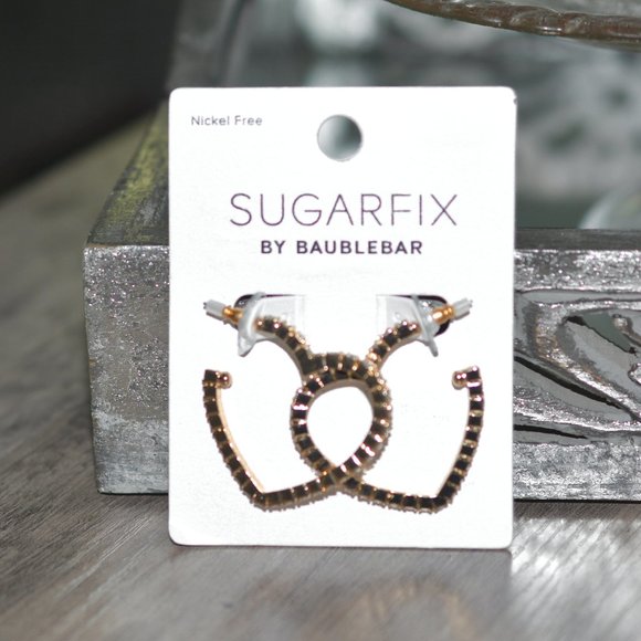 SUGARFIX BY BAUBLEBAR Crystal Heart Hoop Earrings